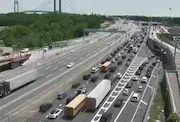 A crash on the Verrazzano-Narrows Bridge is backing up traffic on the Staten Island Expressway Brooklyn bound at Fingerboard Road on the afternoon of Tuesday, June 3, 2025.