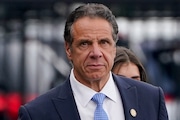 FILE - New York Gov. Andrew Cuomo pictured after announcing his resignation, Aug. 10, 2021, in New York. 