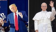 Composite of President Trump and Pope Leo (AP photos)