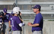 Tottenville coach Mike Grippo, right, led the Pirates to the PSAL city baseball championship in 2023. (Staten Island Advance/Derek Alvez)