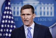 In this Feb. 1, 2017 file photo, National Security Adviser Michael Flynn speaks during the daily news briefing at the White House in Washington. (AP Photo/Carolyn Kaster)