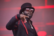 T-Pain performs during the Governors Ball Music Festival on Friday, June 6, 2025, at Flushing Meadows Corona Park in the Queens borough of New York. (Photo by Andy Kropa/Invision/AP)