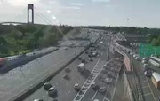 A traffic jam is reported on the Staten Island Expressway Brooklyn bound at Fingerboard Road on the morning rush hour on Monday, May 19, 2025.