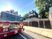 The FDNY responds to a fire at a home on Richmond Terrace near York Avenue in New Brighton.